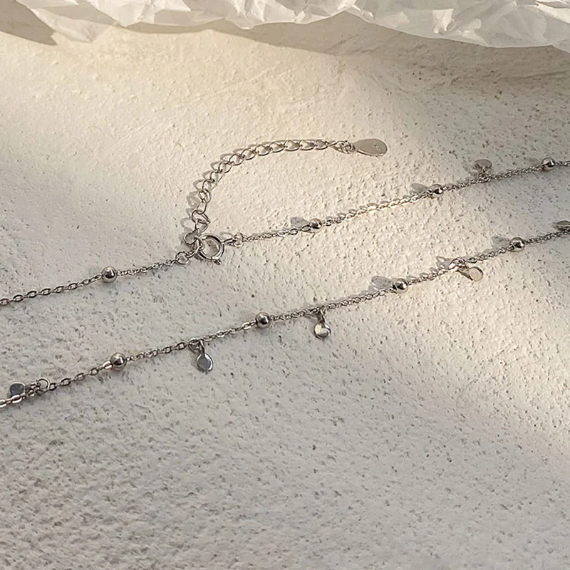 

925 Sterling Silver Women's Neck Chain Tassels Round Necklaces For Women Vintage Luxury Jewelry Ladies Jewellery Money 925