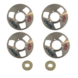 Self-made DIY Metal (Aluminum) Reel To Reel Cassette Kit for Cassette Tape (Pack of 4 Reels + 2 Wheel)