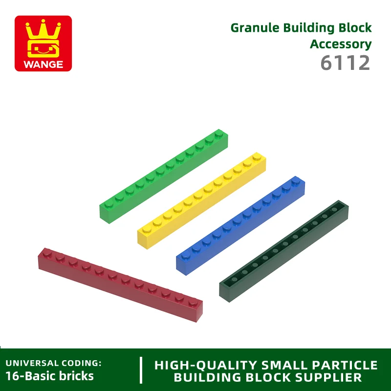 22 Pcs/lot 6112 1x12 High 12 Hole Building Block Moc Color Accessories Compatible with Brick DIY Children's Toy Assembly Gift