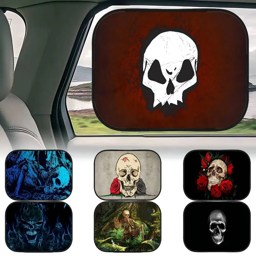 

Skeleton Art 1-Pack Car Side Window Sunshade Heat Insulation Static Absorption Car Sun Barrier Driver Shade Interior