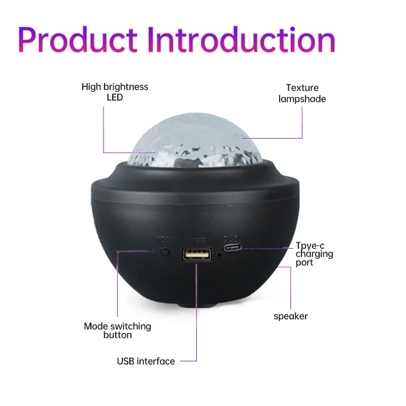 LED أضواء الشمالية غالاكسي العارض USB أورورا السماء المرصعة بالنجوم مصباح سمّاعات بلوتوث عن بعد الدورية غرفة زينة حفلات الزفاف