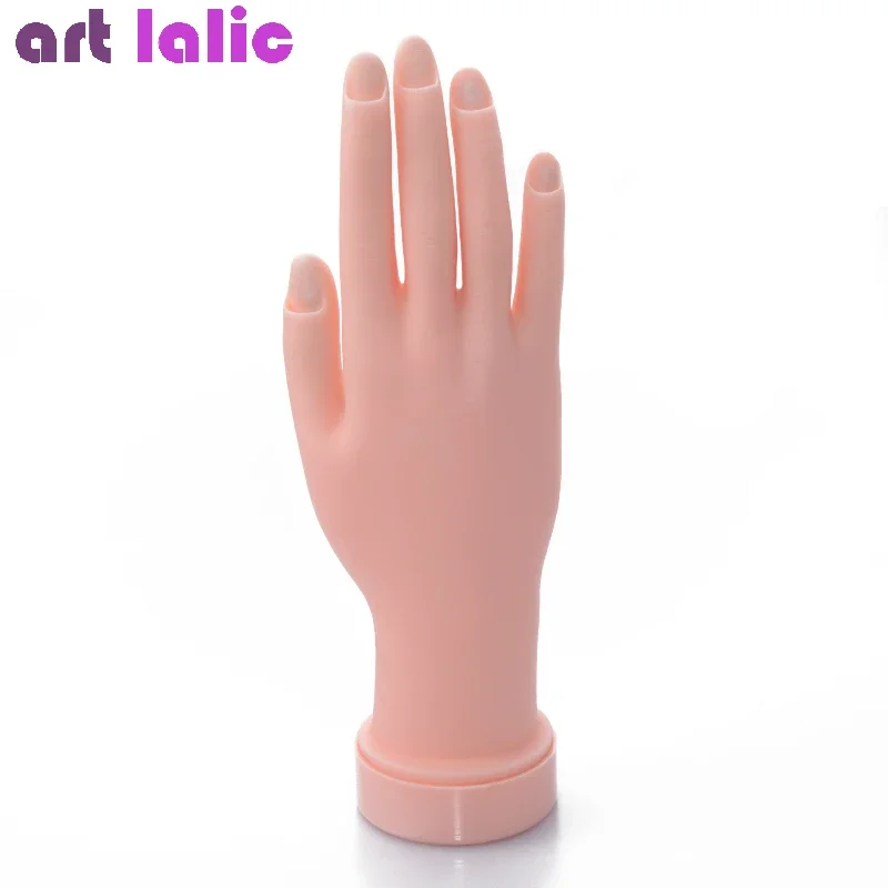 Modelo de mano de práctica de uñas suave y flexible, mano falsa flexible para herramientas de salón de uñas de entrenamiento de manicura