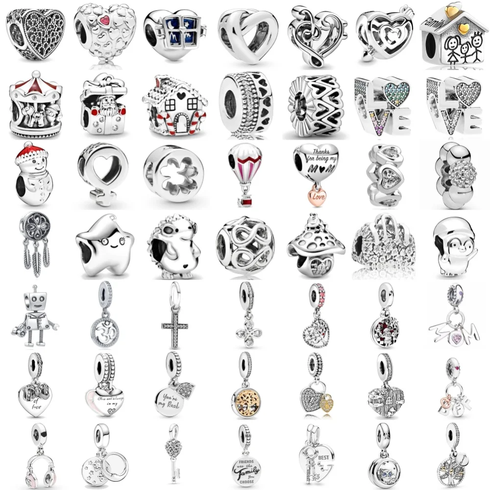 

Hot Selling 925 Silver House, Hedgehog Bead Cross, Key Pendant Suitable for European Original Bracelet DIY Exquisite Jewelry