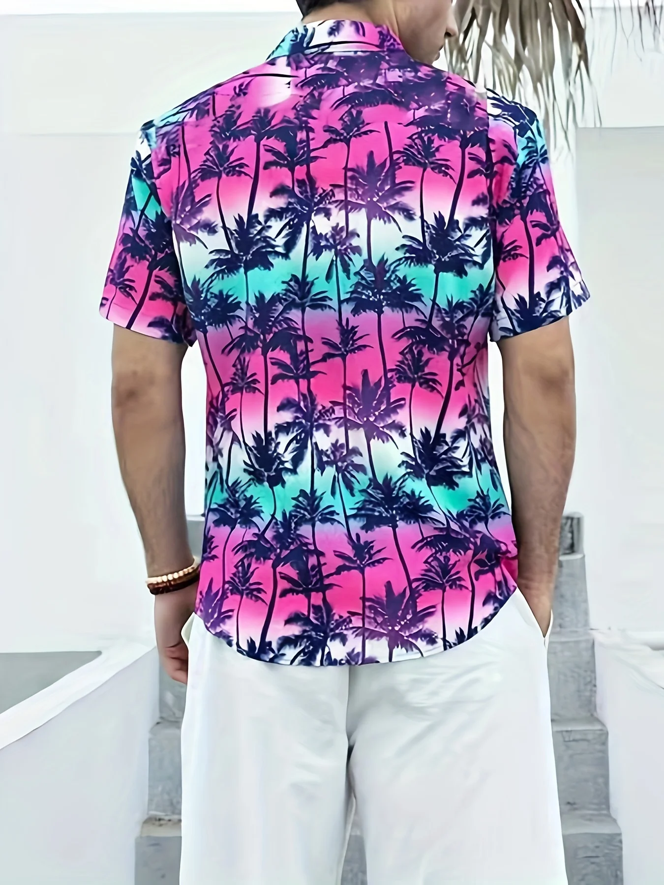 Camisa de manga corta con estampado de solapa para hombre, top de playa de secado rápido, novedad de 2024