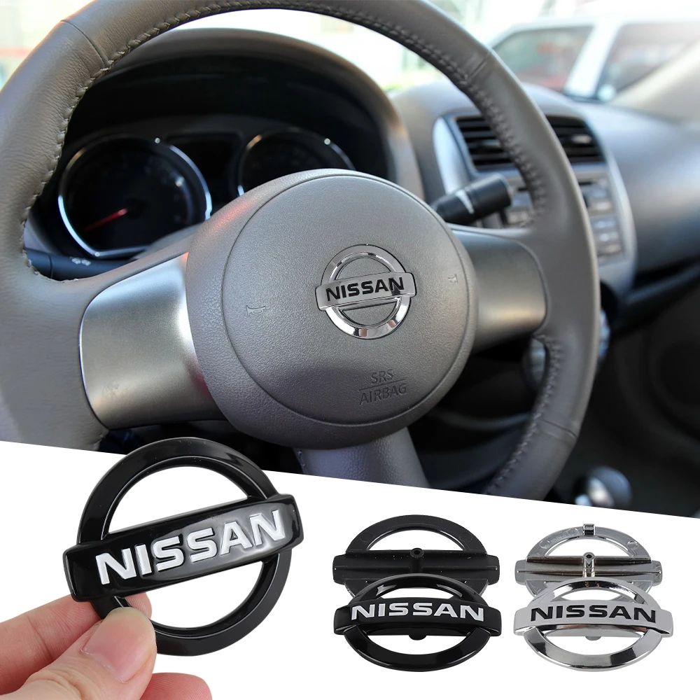 ABS Car Steering Wheel Logo Emblem Cover Sticker Accessories  For Nissan Qashqai Note Juke Sentra Patrol Navara Micra Leaf