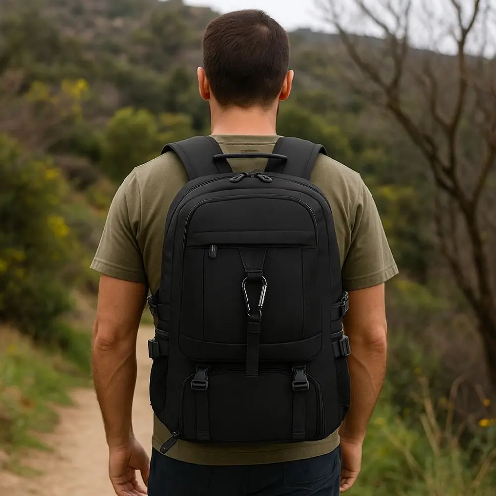 50L/80L Capacity Travel Backpack Waterproof USB Charging Port School Bag Separate Shoe Compartment Adjustable Straps