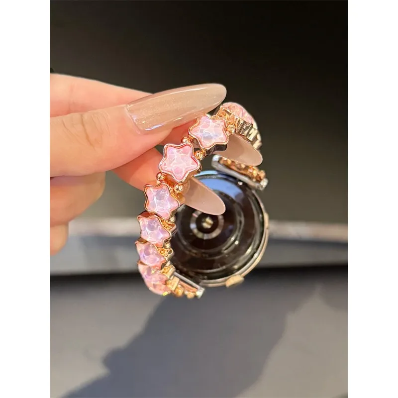 Shiny Star Crystal Metal Watch Band for Apple Watch 38 40 41 42 44 45 46 49mm Gradient Bracelet for IWatch Series 10 9 8 7 Ultra