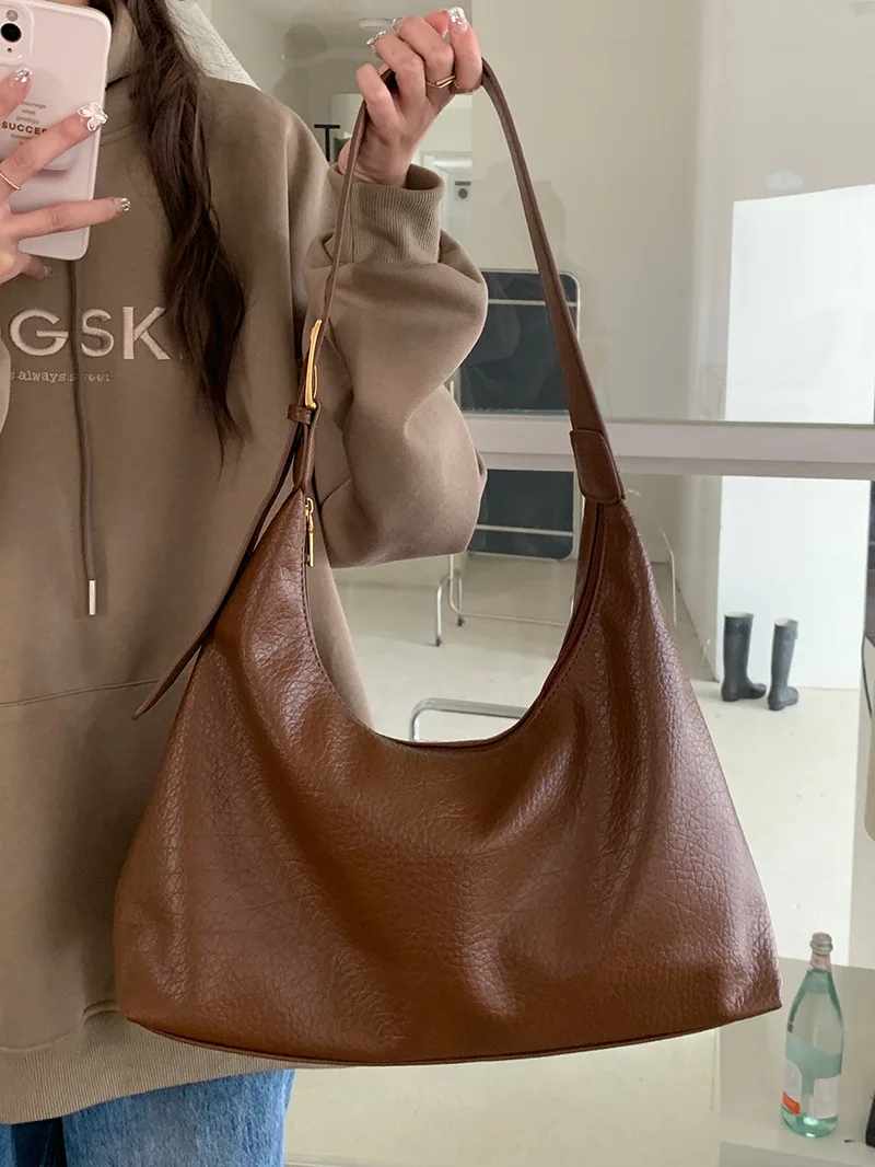 CGCBAG Casual Lage Capacity Tote Bags For Women Simple Commuting Female Messenger Bag High Quality PU Leather Shoulder Bags