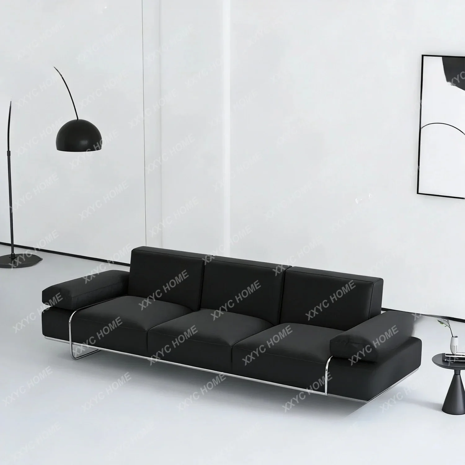 

Modern simple living room stainless steel sofa office meeting sofaTJ