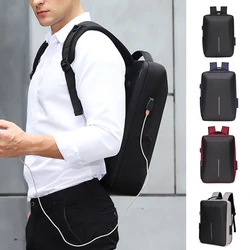 Men's Casual Hard Shell Backpack Anti-theft Backpack Large Capacity Travel USB Charging Bag Fashion Business Computer Bag Male