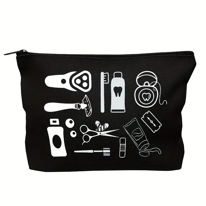 Funny Men'S Toiletry Bag Beige Travel Pouch Zipper Closure Storage Bag Lightweight Foldable Travel Pouch Coin Purse