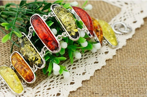 Baltic Simulated Synthetic Lovely Honey Colorful Link Bracelets & Bangles Bracelets For Women S010