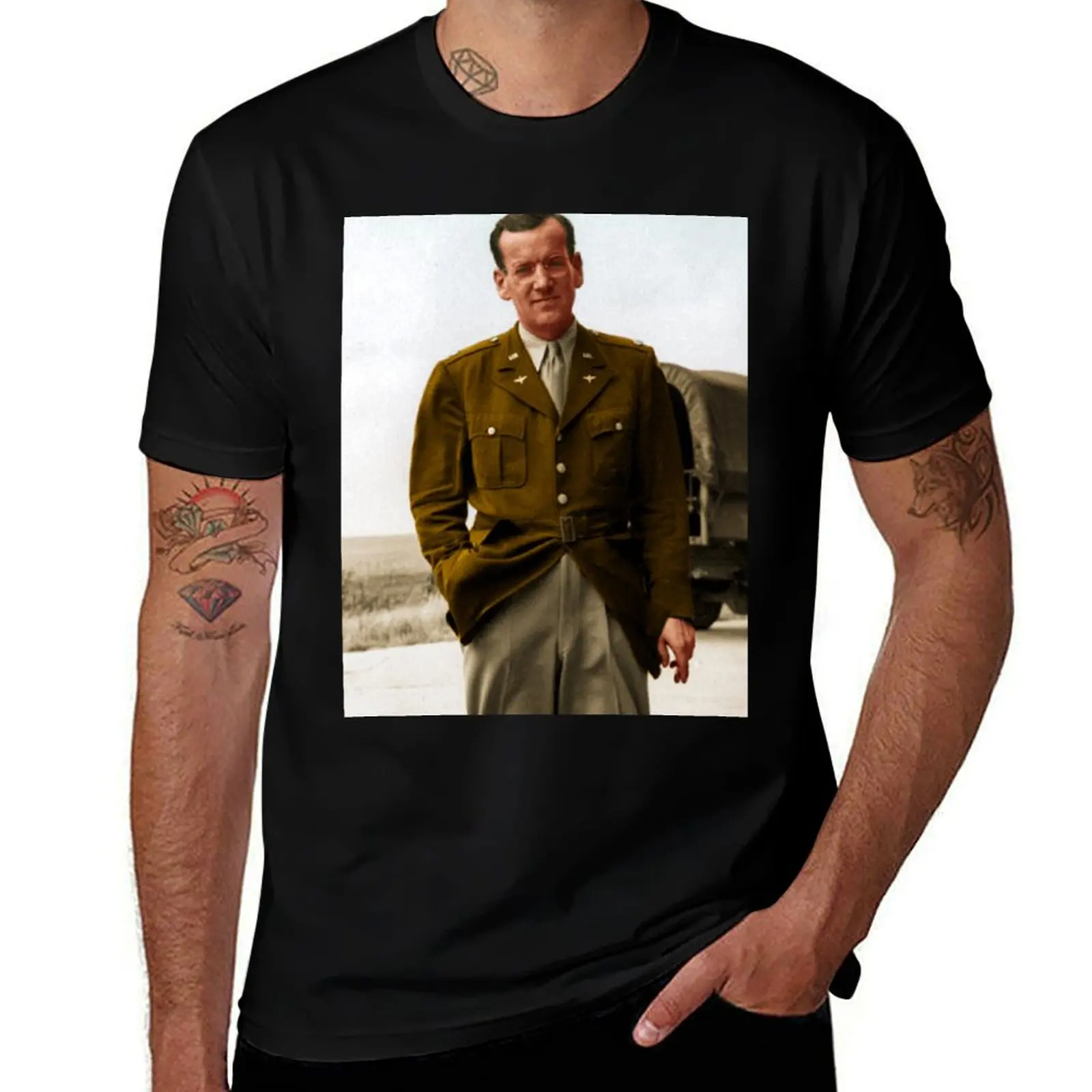 

shirts man high cotton shirt man quality summer T-Shirt 1942 shirt funny t Glenn t color photo Miller t man