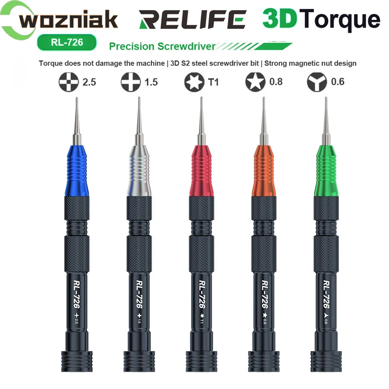 RELIFE RL-726 3D Precision Torque Screwdriver With High Precision Strong Magnetic Adsorption Bits For Mobile Phone Disassembly