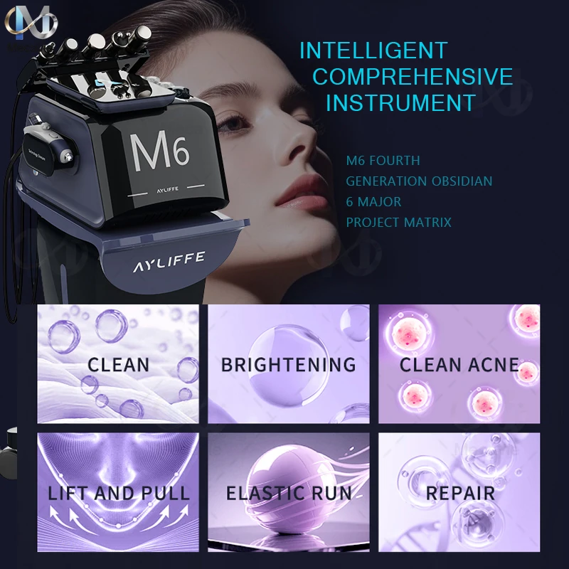 6in1 Oxygen Hydro Microdermabrasion M6 Facial Machine Aqua Peeling & Hydra Water Dermabrasion with Oxygen Jet CE Certified