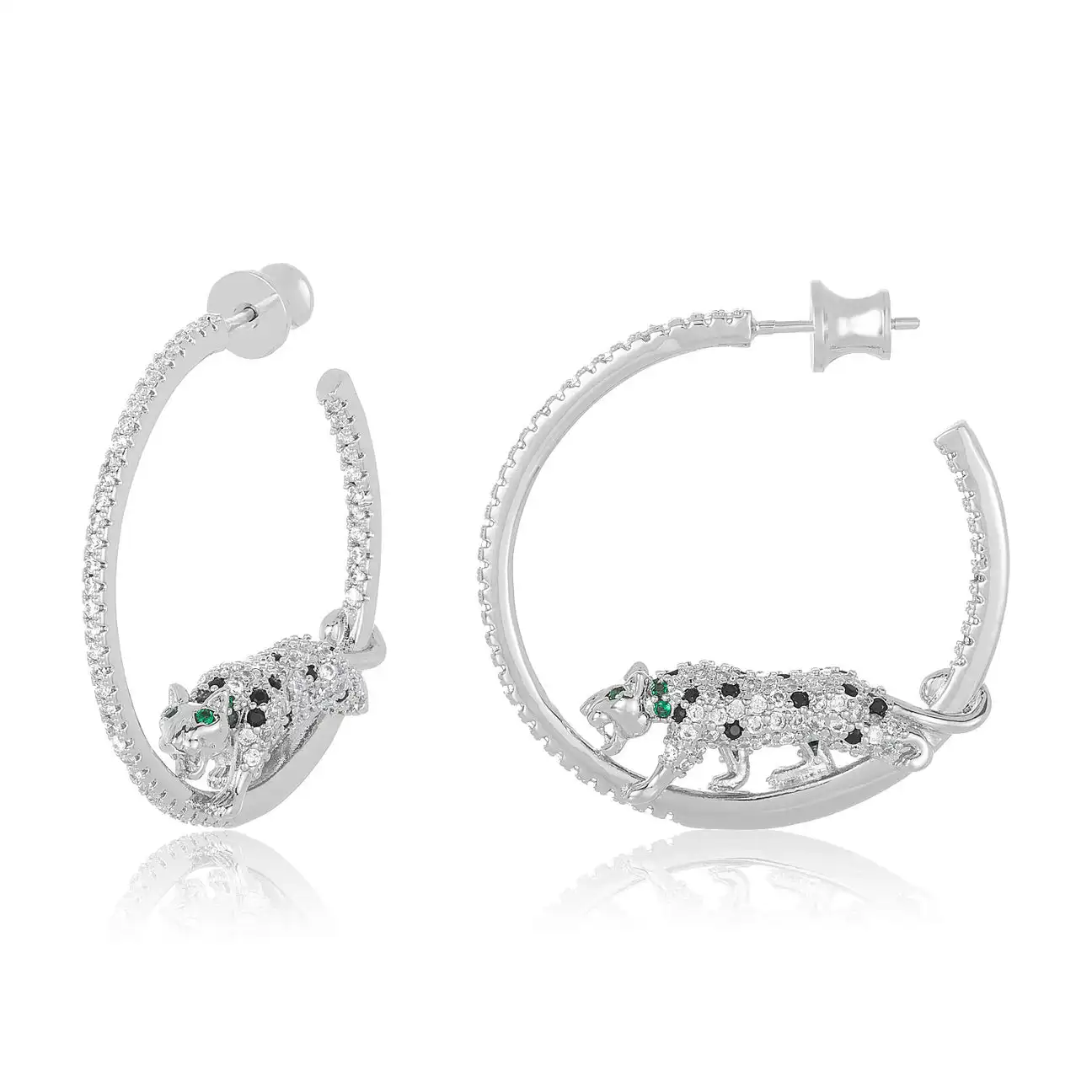 Gold Silver Color Leopard Hoop Earrings Micro Paved Bling 5A Zirconia Stone for Women 2023 Trend Luxury Jewelry boucle d'oreille