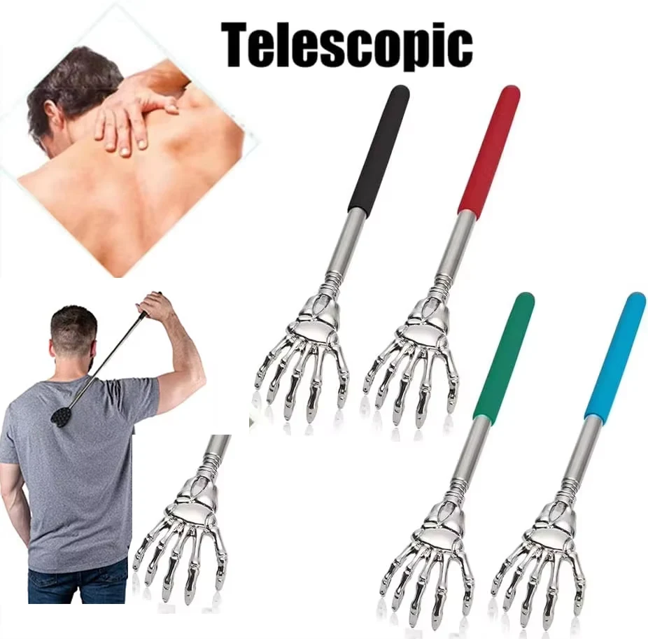

1Pcs Portable Fashionable Itching Stainless Steel Scalable Itching Massager for Both Human and Pets Extendable Back Massager