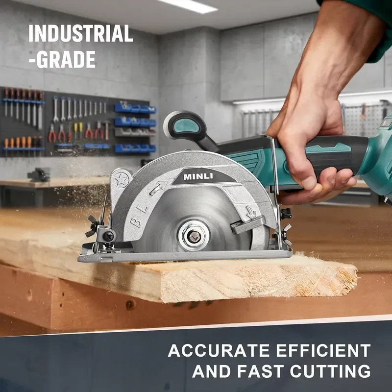 21V Cordless Mini Circular Saw Compact Electric Cutter for Metal Wood Plastic Portable Handheld Power Tool DIY Home