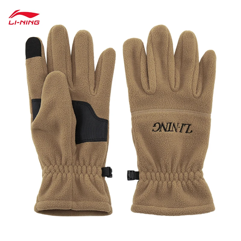 

LI-NING Sports life Series Перчатки унисекс Простой стиль Гранулированные бархатные теплые спортивные перчатки ASGV021