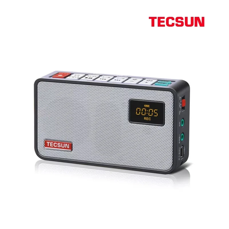 Tecsun ICR-100 ICR100 FM المحمولة راديو استقبال مع الرقمية مسجل MP3 لاعب المتكلم ستيريو راديو