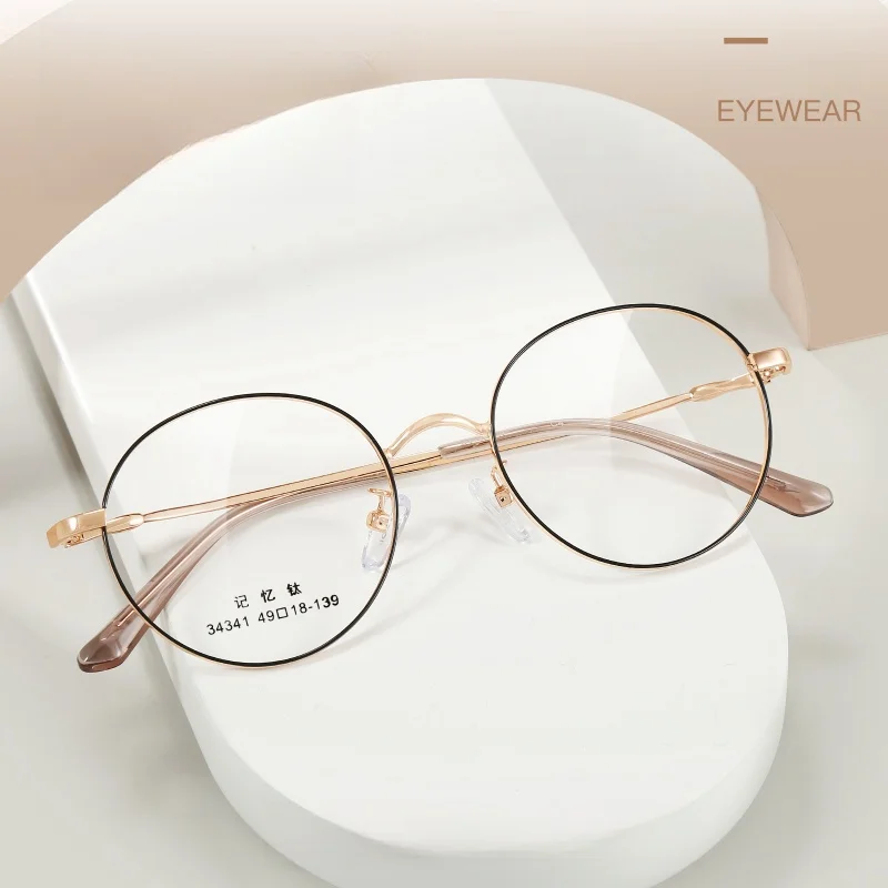 F·DRACON Memory Titanium Eyeglass Frame Ultra Light Retro Round Women's Eyeglass Frame Optical Prescription Women's Glasses34341