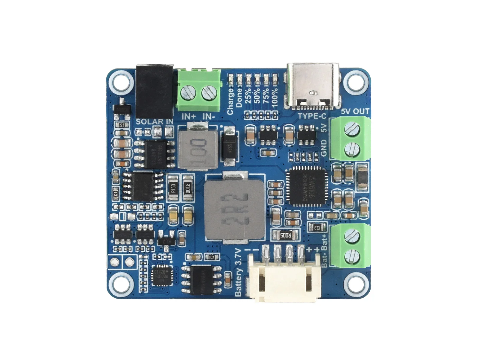 

Solar Power Management Module Type D Support 6V-24V solar panel 5V 3A regulated output