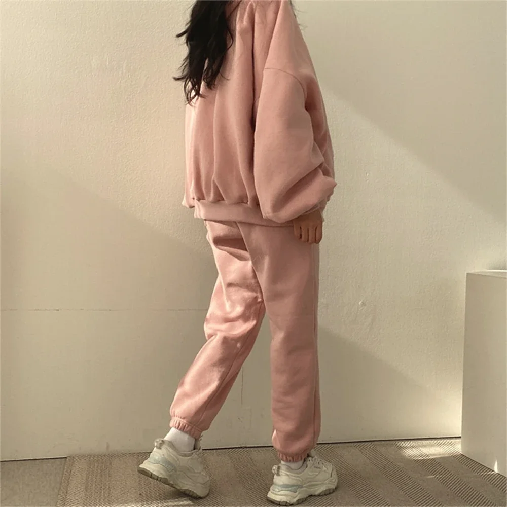 VIPOL Letter Print Sweatshirt Tracksuit 2 Piece Sets Women Outfits High Waist Sports Pants Suit Autumn Winter Ladies Fashion Set