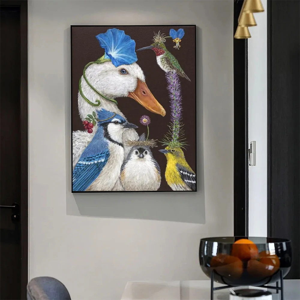 Rabbit Bird Duck and Sheep Canvas Painting Wall Art Pictures Animal Poster Print Drawing For Living Room Home Decoration