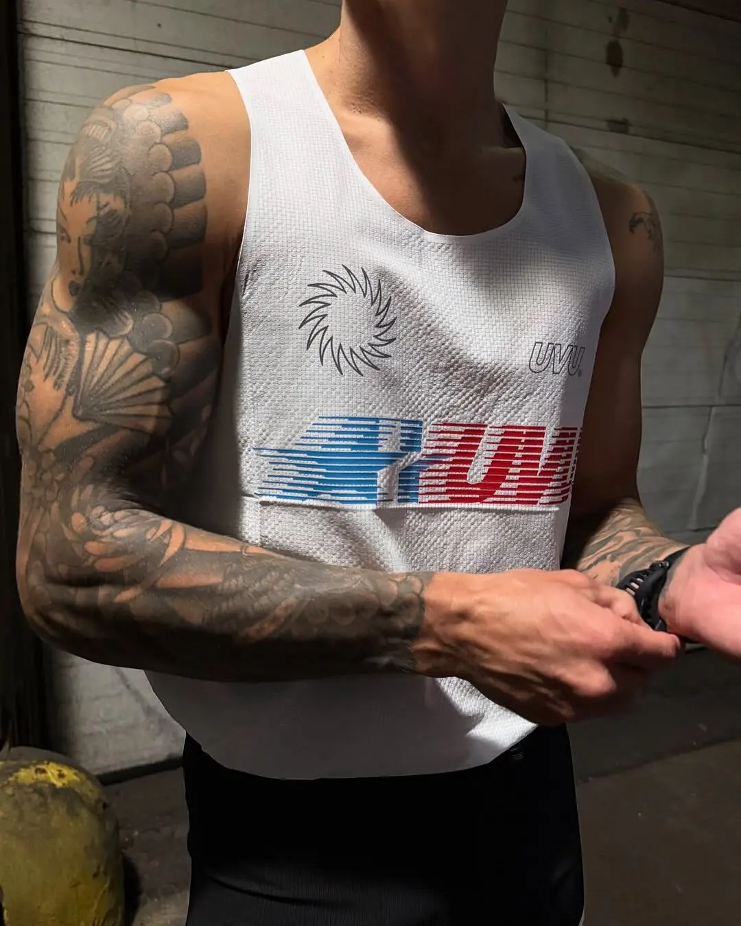 UVU Laufweste Paris Mesh, sportlich, leicht, bedruckt, schnelltrocknend, für Marathon und Jogging