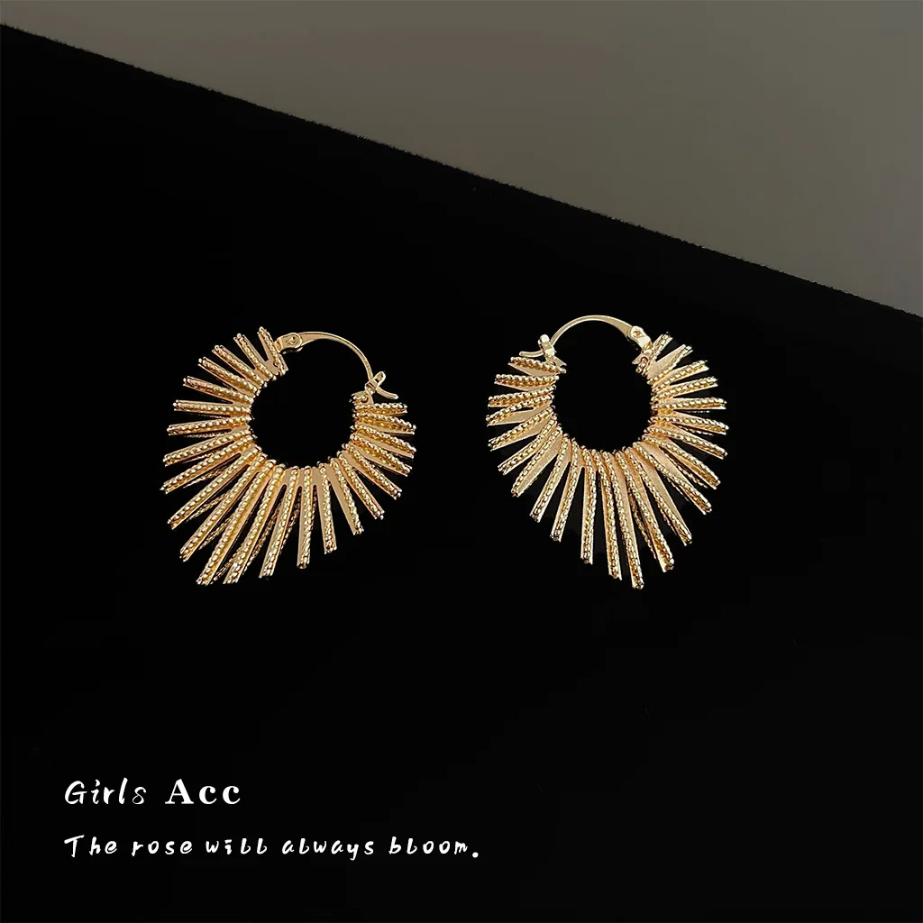 

Exaggerated Geometric Heart Earrings Women European Style Fashion Commuter Luxury Minimalist Earrings for Daily Wear