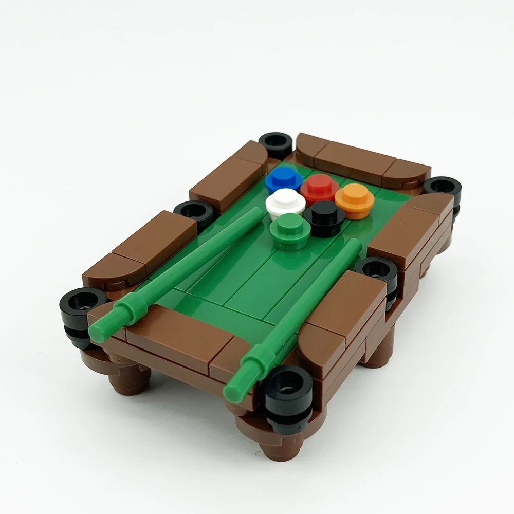 시티 패밀리 시리즈 소형 입자 MOC 당구대 DIY 장난감 축제용 디스플레이
