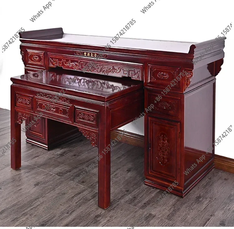 

S Solid Wood Altar Buddha Shrine Buddha Table Altar Chinese Incense Burner Table Buddha Niche Altar