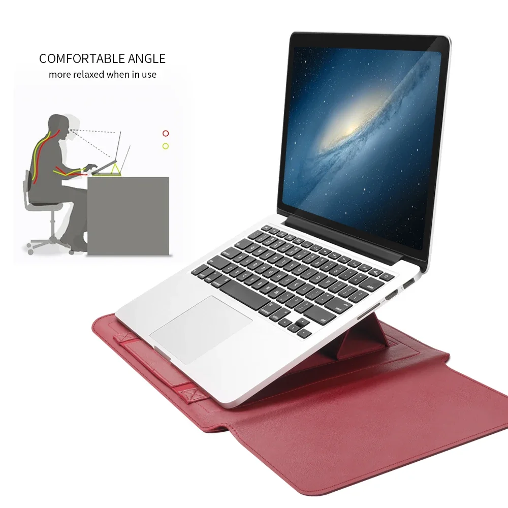 Custodia per Laptop in pelle Pu per Macbook Air Pro 13 14 16 M1 M2 M3 2020 2021 2022 2023 HP Dell 15 17 pollici Cover per Notebook