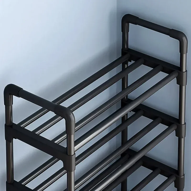 Black Elevated Shoe Rack Small Simple Multi-layer Shoe Cabinet Home Entrance Rental Housing Dormitory Storage Rack New 2023