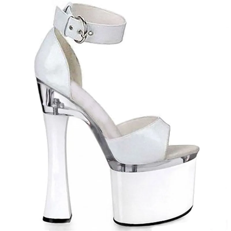 

банкетная обувь, модные и удобные сандалии на толстой подошве, каблуки 18 см, босоножки на платформе 8 дюймов.