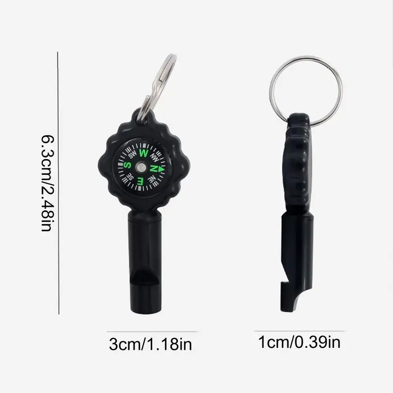 Survival Whistle With Compass Outdoor Multifunctional Tool 2 In1 Compass Integrated Clear & Loud Sound For Hiking Camping