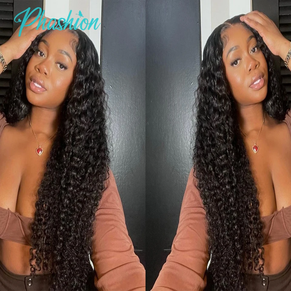 Phashion Kinky Curly Ear To Ear 13x4 Lace Frontal Transparenter Schweizer 4x4-Verschluss, vorgezupftes brasilianisches Remy-Echthaar im Angebot – Detail 8