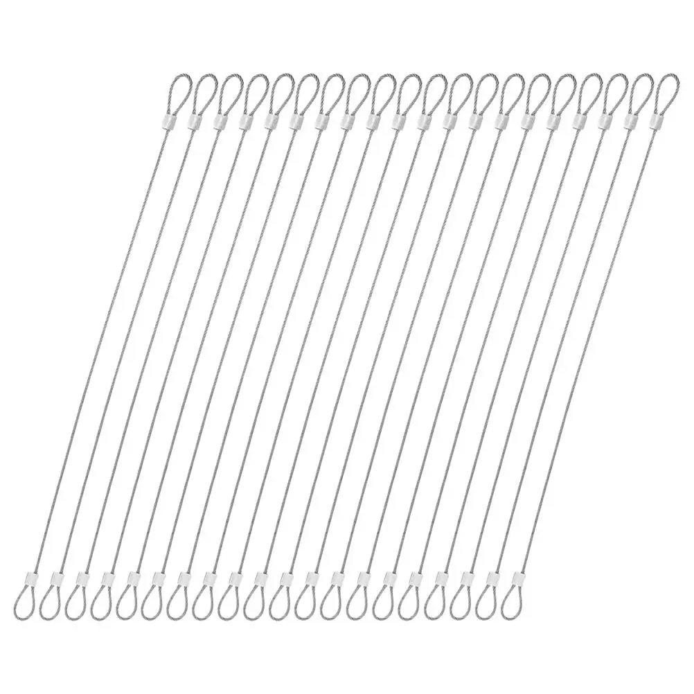 

20 Pcs Stainless Steel Wire Rope Aluminum Sleeve Safety Loop Heavy Duty Cable Security Cables Ring Sturdy Material Versatile