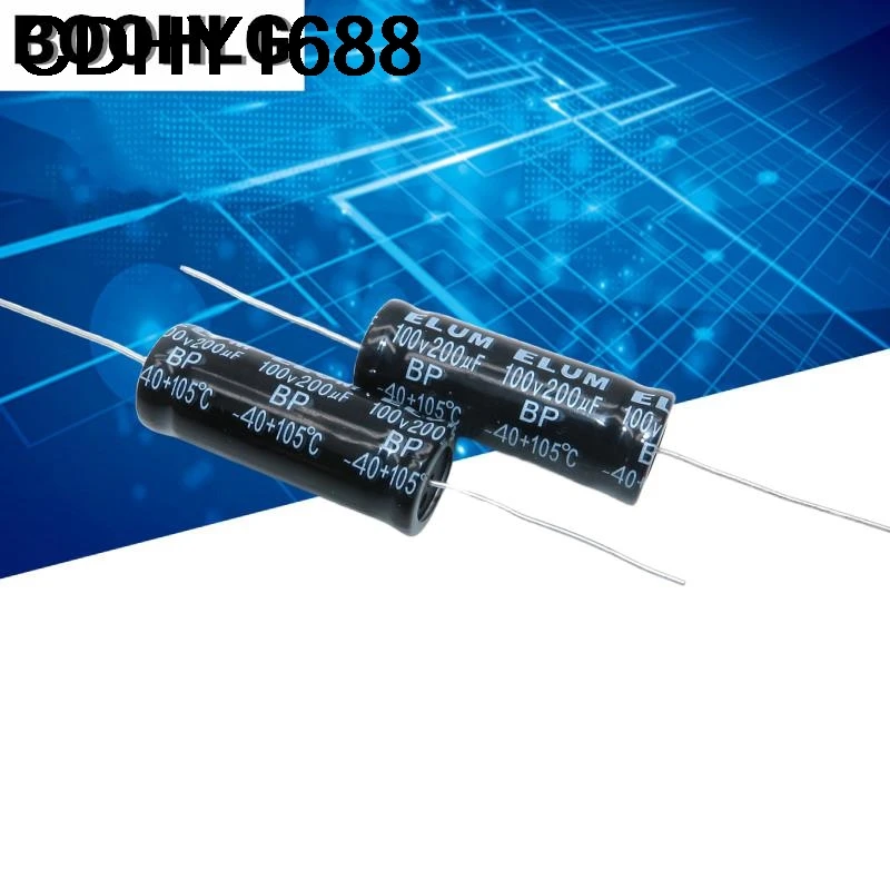 2 قطعة 100V200UF قسم تردد الصوت BP محوري غير القطبية مُكثَّف كهربائيًا 100 فولت 200 فائق التوهج 16X40mm