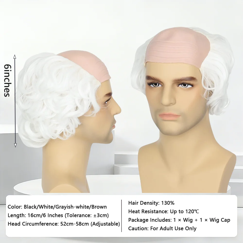 Instant Old Man Wig Salt and Pepper Bald Wig With Integrated Scalp Funny Cosplay Wig For Balding Men Party Halloween
