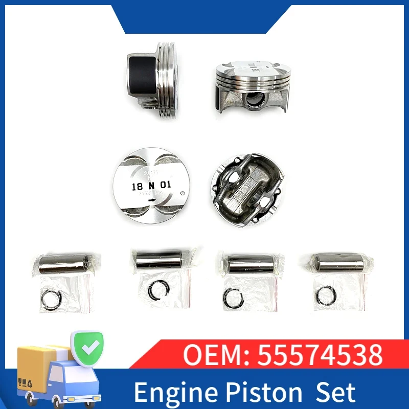 

55574538 Engine Piston Set STD For Buick Chevrolet Cruze 1.8 2HO Epica Sonic Opel Astra Piston Pin Clip Assembly Car Accessories