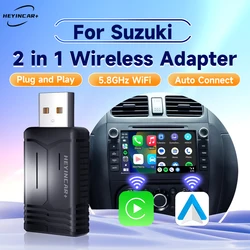 HEYINCAR-adaptador inalámbrico para coche, dispositivo 2 en 1 con Android, Carplay, para Suzuki Swift Vitara s-cross, Jimny Sport, novedad de 2024