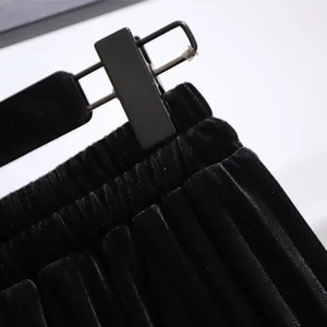 تنورة نسائية كبيرة الحجم مطوي الكناري غطاء كلمة واحدة تنورة أخت سمينة MM2023 200 كجم خريف جديد حجم زائد أفضل 10 تنورة مبيعات للنساء السمينات - No6