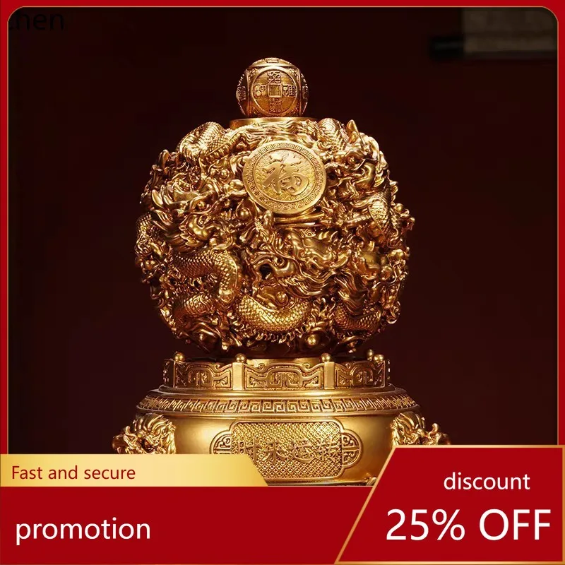 

CZ Turning-Dragon Ornament for Living Room and Office, Year of the Dragon Mascot Decoration, Gift for Company or Store Opening