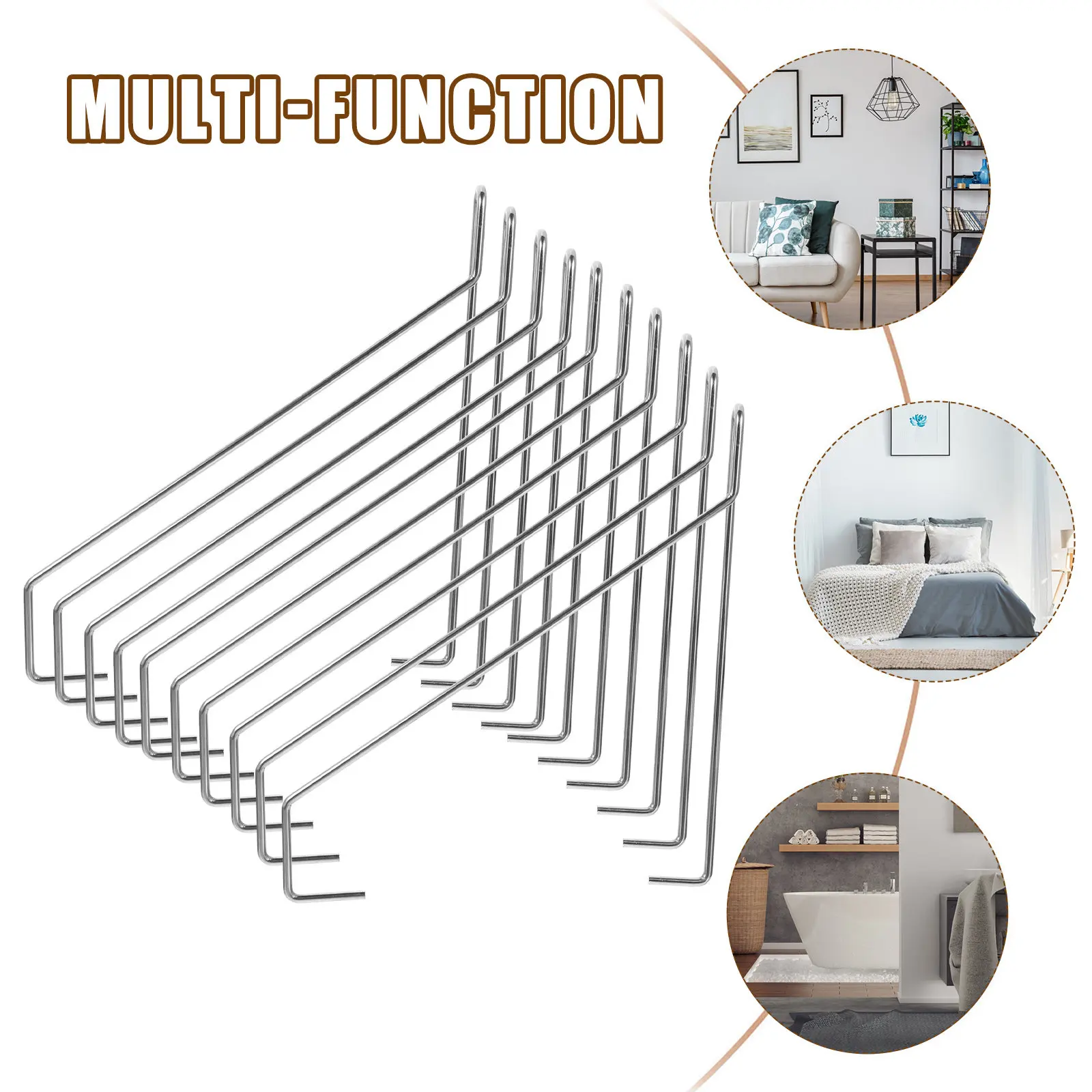 10 Pcs Brackets for Wood Floating Shelf Heavy Duty Hardware Corner Adjustable Shelves