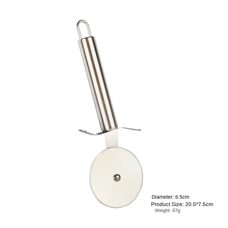 Stainless Steel Round Tube Handle Pizza Wheel Knife 6.5CM Stainless Steel Pizza Shovel Knife PIZZA CUTTER