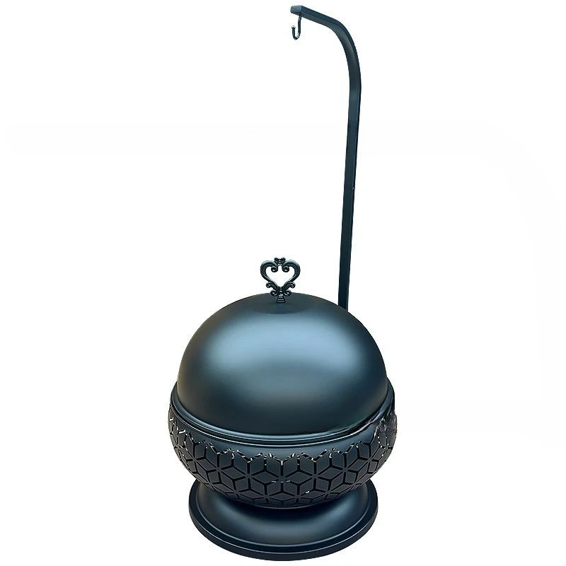

Black spherical stainless steel thermal insulation dining stove, hotel buffet breakfast stove, commercial hanging lid soup warme