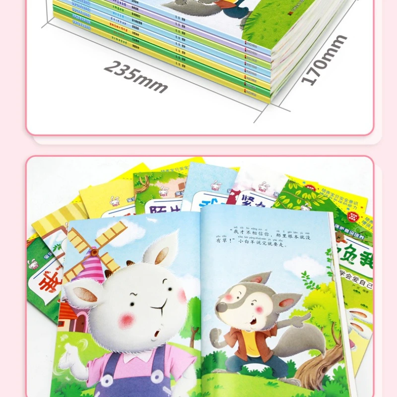 Qiaoqiao Rabbit Baby's Self Protection Awareness Cultivation and Enhancement of Self Protection Ability 8 Picture Books Puzzle