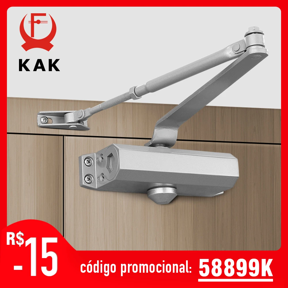 Kak porta automática mais próxima, amortecedor hidráulico de 2 molas, rolha de porta ajustável, velocidade de fechamento mudo para ferragens de porta de 25 a 80kg