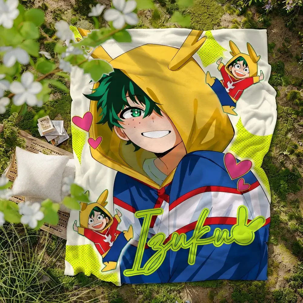 Anime My Hero Academia UA School Throw Thick Comfort Flannel Quilt,Multi-use for Sofa Bed Camping Travel Nap, Soft Warm